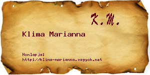 Klima Marianna névjegykártya