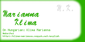 marianna klima business card